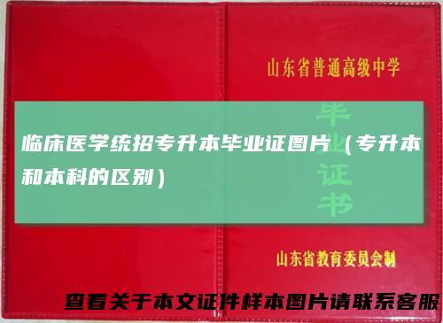 临床医学统招专升本毕业证图片(专升本和本科的区别)
