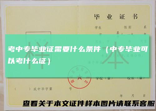考中专毕业证需要什么条件(中专毕业可以考什么证)