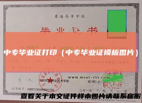 中专毕业证打印(中专毕业证模板图片)