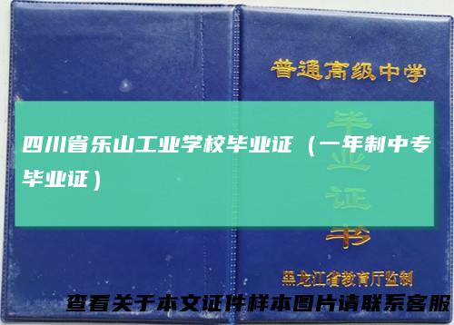 四川省乐山工业学校毕业证(一年制中专毕业证)