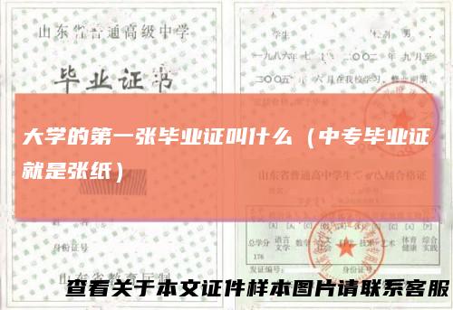 大学的第一张毕业证叫什么(中专毕业证就是张纸)