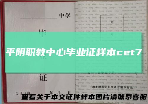 平阴职教中心毕业证样本cet7