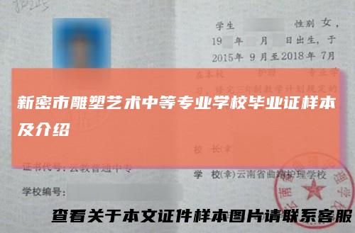 新密市雕塑艺术中等专业学校毕业证样本及介绍