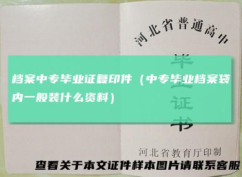 档案中专毕业证复印件（中专毕业档案袋内一般装什么资料）