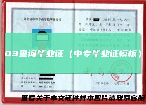 03查询毕业证（中专毕业证模板）