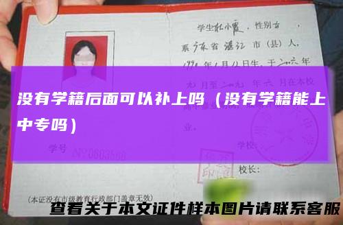 没有学籍后面可以补上吗(没有学籍能上中专吗)