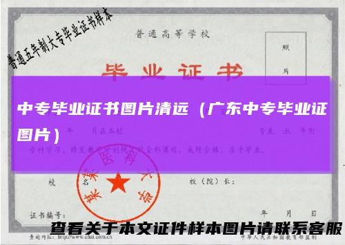 中专毕业证书图片清远（广东中专毕业证图片）