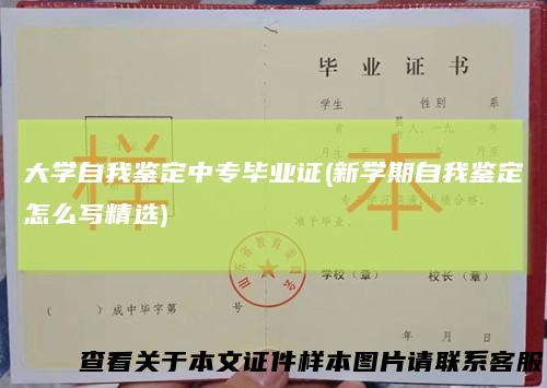 大学自我鉴定中专毕业证(新学期自我鉴定怎么写精选)
