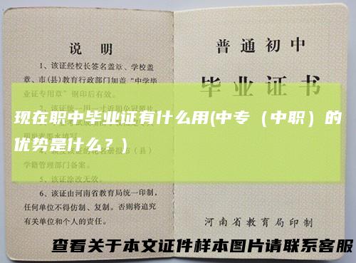 现在职中毕业证有什么用(中专(中职)的优势是什么?)