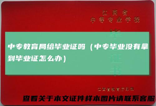 中专教育局给毕业证吗(中专毕业没有拿到毕业证怎么办)