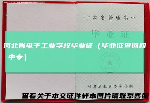 河北省电子工业学校毕业证（毕业证查询网中专）