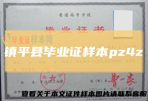 镇平县毕业证样本pz4z
