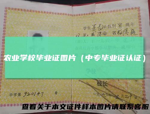 农业学校毕业证图片（中专毕业证认证）