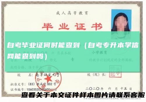 自考毕业证何时能查到（自考专升本学信网能查到吗）