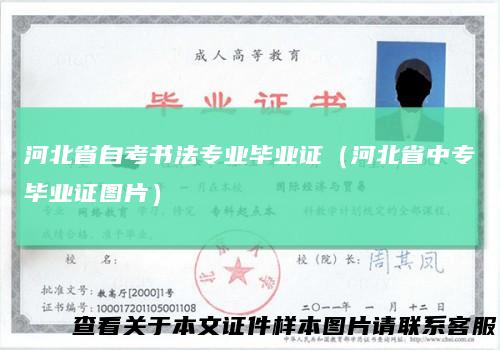 河北省自考书法专业毕业证(河北省中专毕业证图片)