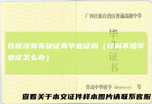 技校没有等级证有毕业证吗（挂科不给毕业证怎么办）