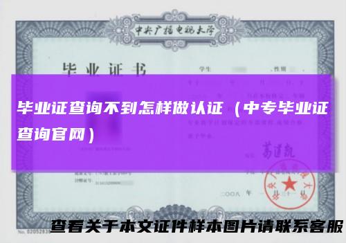 毕业证查询不到怎样做认证(中专毕业证查询官网)