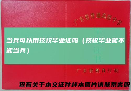 当兵可以用技校毕业证吗(技校毕业能不能当兵)