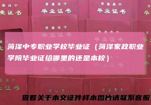 菏泽中专职业学校毕业证（菏泽家政职业学院毕业证给哪里的还是本校）
