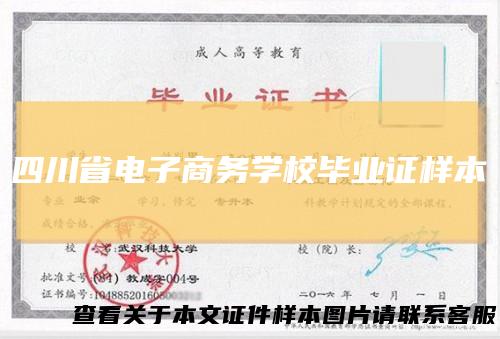 四川省电子商务学校毕业证样本