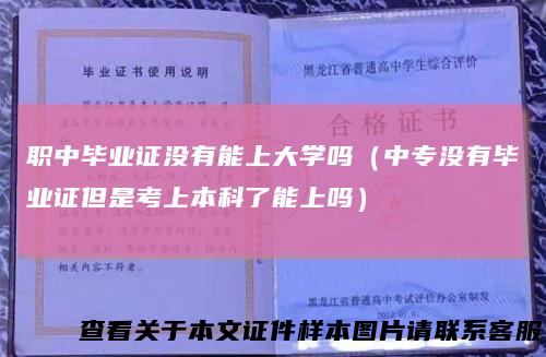 职中毕业证没有能上大学吗（中专没有毕业证但是考上本科了能上吗）