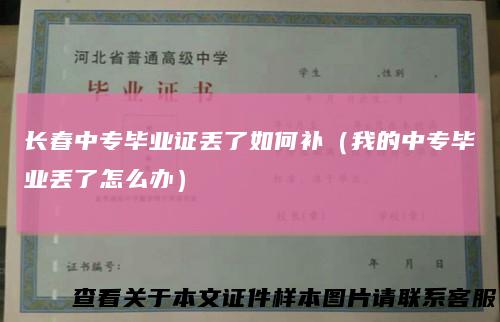 长春中专毕业证丢了如何补(我的中专毕业丢了怎么办)