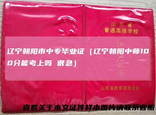 辽宁朝阳市中专毕业证（辽宁朝阳中师100分能考上吗很急）
