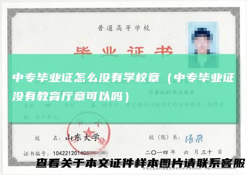 中专毕业证怎么没有学校章（中专毕业证没有教育厅章可以吗）