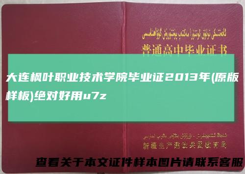 大连枫叶职业技术学院毕业证2013年(原版样板)绝对好用u7z