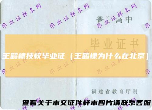 王鹤棣技校毕业证（王鹤棣为什么在北京）