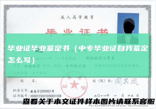 毕业证毕业鉴定书（中专毕业证自我鉴定怎么写）