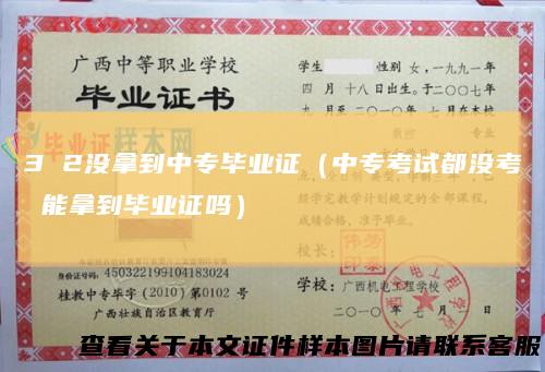 3 2没拿到中专毕业证（中专考试都没考 能拿到毕业证吗）