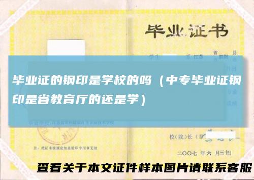 毕业证的钢印是学校的吗（中专毕业证钢印是省教育厅的还是学）