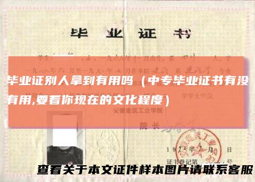 毕业证别人拿到有用吗(中专毕业证书有没有用,要看你现在的文化程度)