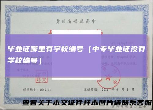 毕业证哪里有学校编号(中专毕业证没有学校编号)