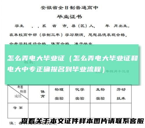 怎么弄电大毕业证（怎么弄电大毕业证和电大中专正确报名到毕业流程）
