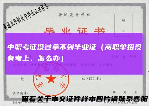 中职考证没过拿不到毕业证(高职单招没有考上,怎么办)