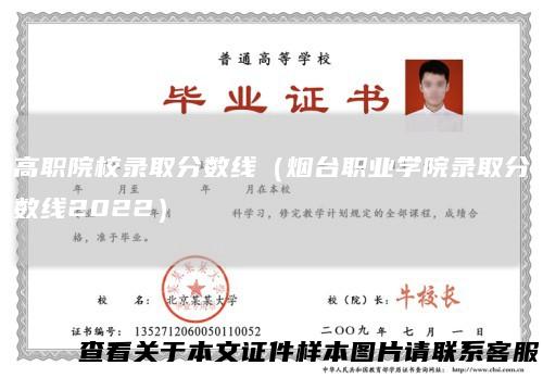 高职院校录取分数线(烟台职业学院录取分数线2022)
