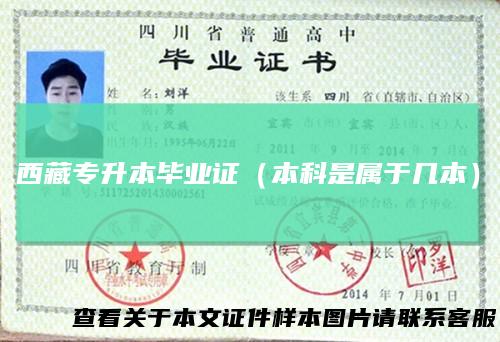 西藏专升本毕业证（本科是属于几本）