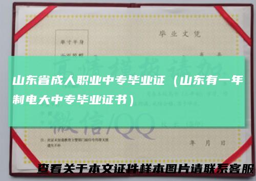 山东省成人职业中专毕业证(山东有一年制电大中专毕业证书)