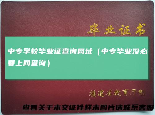 中专学校毕业证查询网址(中专毕业没必要上网查询)