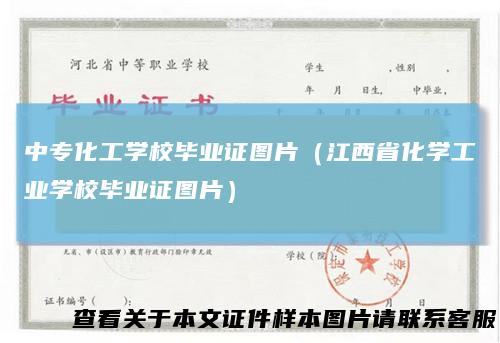 中专化工学校毕业证图片(江西省化学工业学校毕业证图片)