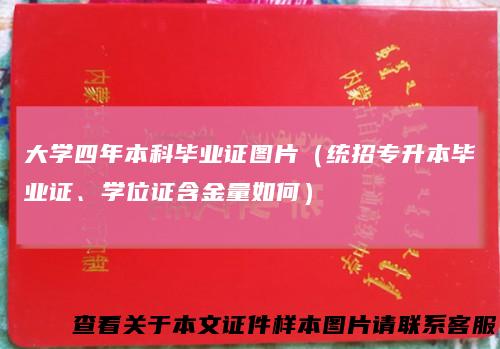 大学四年本科毕业证图片（统招专升本毕业证、学位证含金量如何）