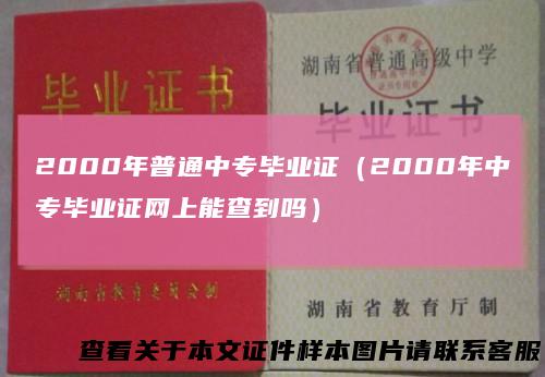 2000年普通中专毕业证（2000年中专毕业证网上能查到吗）