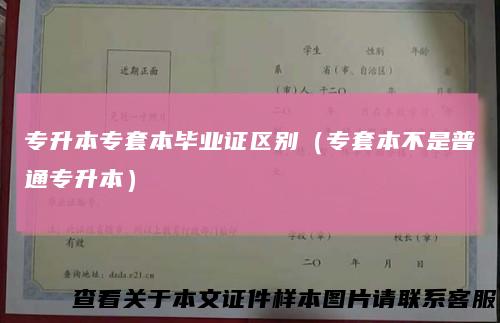 专升本专套本毕业证区别(专套本不是普通专升本)