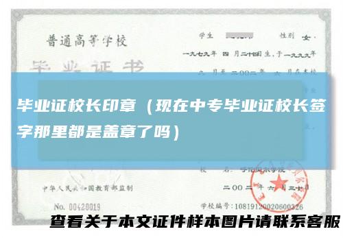毕业证校长印章（现在中专毕业证校长签字那里都是盖章了吗）