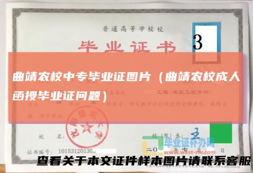 曲靖农校中专毕业证图片(曲靖农校成人函授毕业证问题)