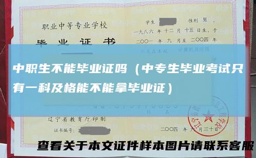 中职生不能毕业证吗(中专生毕业考试只有一科及格能不能拿毕业证)