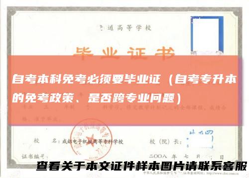 自考本科免考必须要毕业证（自考专升本的免考政策、是否跨专业问题）