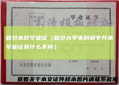 复旦本校毕业证（复旦大学本科和专升本毕业证有什么不同）